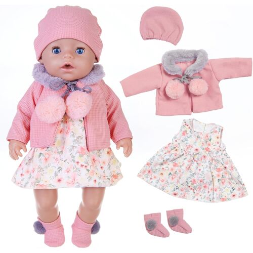 KALANKA-Vêtements pour poupées de 36 à 43 cm avec chapeau, manteau et chaussettes (sans poupée)