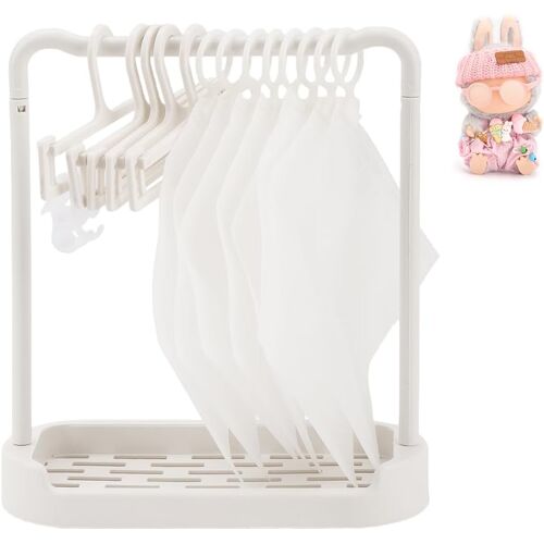 KALANKA-WALLFID Armoire pour poupées avec Support ¿ Mini penderie pour poupées en Peluche 10/15/20cm ¿ Set avec cintres bébé, Crochets et Housses pour vêtements de poupée à Ranger et Exposer