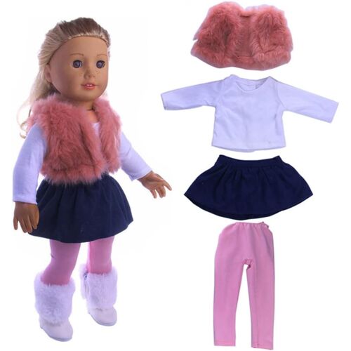 KALANKA-Vêtements de Poupée Robe Tenue d'hiver Gilet Jupe pour Poupée American Girl 18 Pouces