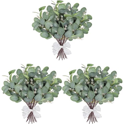 KALANKA-18 Pièces Plantes Artificielles Interieur Branches Eucalyptus, Fleurs Artificielles Deco, Eucalyptus Seches Naturel, pour Décoration Mariage y Baptême
