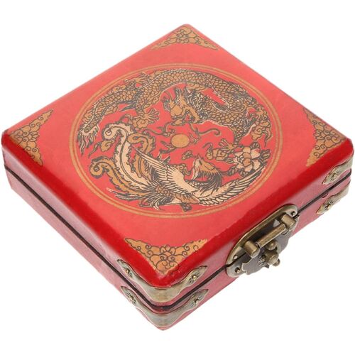 Kalanka-Boîte À Bijoux En Bois Style Antique 15 * 15 * 3.2cm Coffret Rangement Bijoux Vintage Pour Bagues Colliers Boucles D'oreilles Organiseur Polyvalent