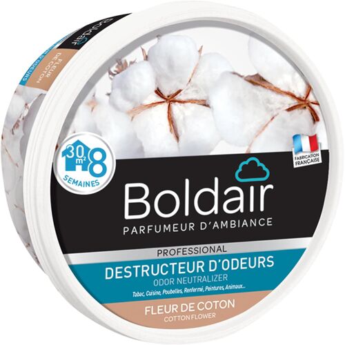 KALANKA-BOLDAIR - Destructeur d'Odeurs en Gel Fleur de Coton - Neutralise les Mauvaises Odeurs & Parfume l'Air - Made in France - Boîte Diffuseuse 300 g