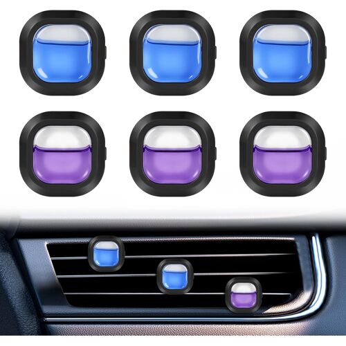 KALANKA-Désodorisant pour Voiture à Clip, 2 Parfums, Lot de 6, Parfum Longue Durée, Sel de mer Sauge + Lavande