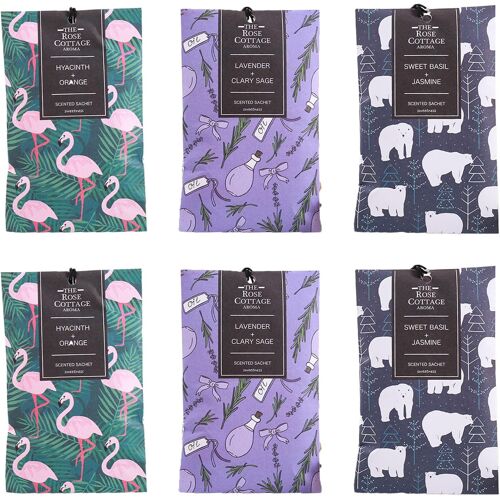 KALANKA-6 Pièces Sachet Armoire Conception de Cordon Désodorisant Placard Parfum Longue Durée Sent Bon Maison Naturel S'applique à dans Armoires Placards Cuisines Voitures (B)