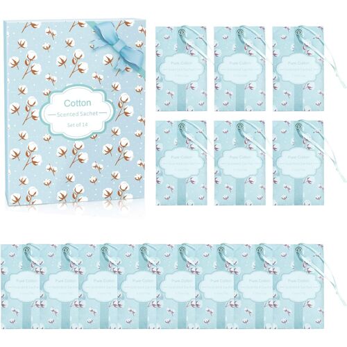 KALANKA-Sachets Parfumés, Parfumés de Coton Frais, Frais pour Tiroirs, Armoires, Voitures, et Garde-Robes, 14 sachets, Parfum Longue Durée