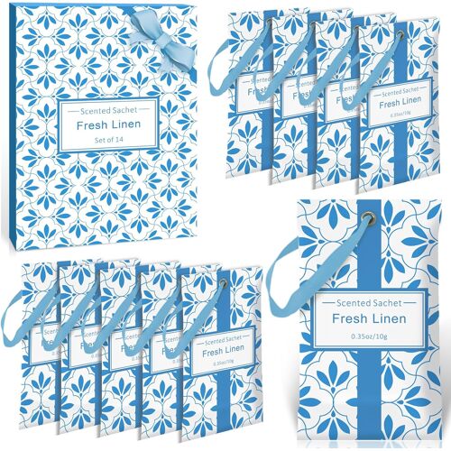 KALANKA-Sachets Parfumés, Parfumés de Linge, Frais pour Tiroirs, Armoires, Voitures, et Garde-Robes, 14 sachets, Parfum Longue Durée