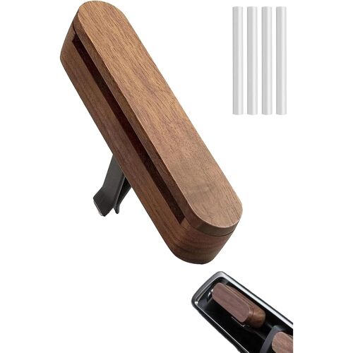 Kalanka-Diffuseurs De Voiture En Bois Pour Huiles Essentielles - Clip D'évent D'aromathérapie Pour Auto, Diffuseur D'huile Essentielle Réutilisable Avec 4 Recharges - Longue Durée De Fraîcheur 