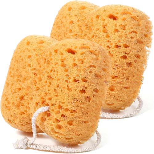 Kalanka-Lot De 2 Éponges De Bain, Plus Grandes Éponges De Bain En Nid D'abeille, Éponge Douce Exfoliante En Mousse Dense Pour Un Nettoyage Doux Et Profond Pour Homme Et Femme 