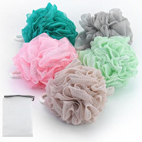 Kalanka-Loofah Lot De 5 Éponges De Bain En Luffa, Éponge Exfoliante, Brosse De Bain, Éponge De Douche Pour Le Corps, Éponge De Douche 