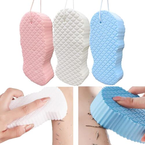 Kalanka-3pcs Éponge De Bain Exfoliante,Éponge De Bain 3d,Brosse De Douche,Éponges De Bain Douces Pour La Douche,Élimination Des Peaux Mortes Pour Le Corps,Éponge De Douche Pour Adulte Et Bébé 