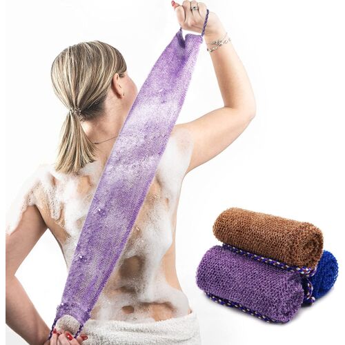 Kalanka-3 Pièces Eponge Exfoliante Africaines, Gratte Dos Douche, Brosse Exfoliante Douce Et Rugueuse - Convient Aux Hommes Et Aux Femmes - Idéal Pour Exfoliant Pour Le Corps Et Lave Dos 