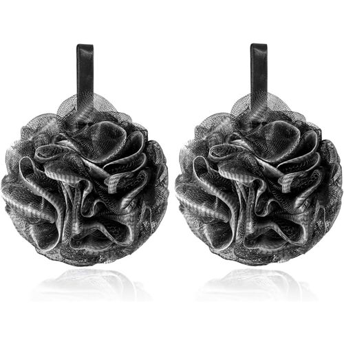 Kalanka-Lot De 2 Grandes Éponges De Bain En Luffa De 50 G Exfoliant Doux Avec Charbon De Bambou Convient Aux Femmes Hommes Et Enfants Maille Douce Pour Un Nettoyage Soyeux De La Peau 