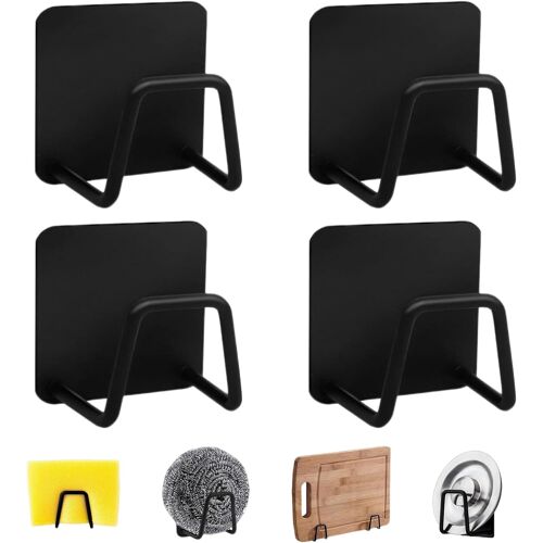 Kalanka-4 Pièces Porte Porte Eponge Evier Cuisine, Support Eponge Evier Cuisine 304 Inox, Porte-Éponge Autocollant Convient Pour Le Rangement Dans La Cuisines Salle De Bain Et Chambre