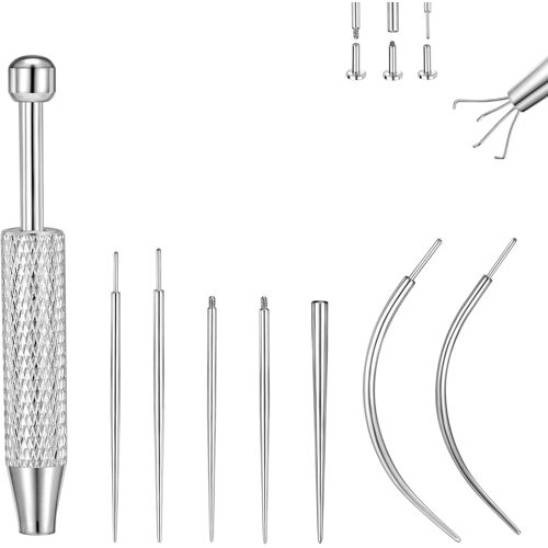 Kalanka-14g 16g 18g Kit Pince Piercing Aiguilles Taper Ball Grabber D'outils Et Accessoires De Acier Inoxydable Percage Threader Insertion Tool Pour Oreille Nez Lèvre Tragus Labret Rook Helix Nombril