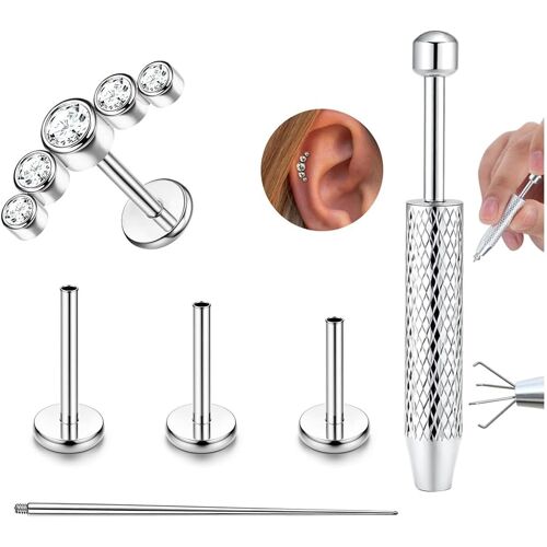 Kalanka-G23 Titane Piercing Helix Piercing Filetage Intérieur Labret Levre Conch Piercings Hypoallergénique Piercing Oreille Argent Or Tragus Piercing Bijoux