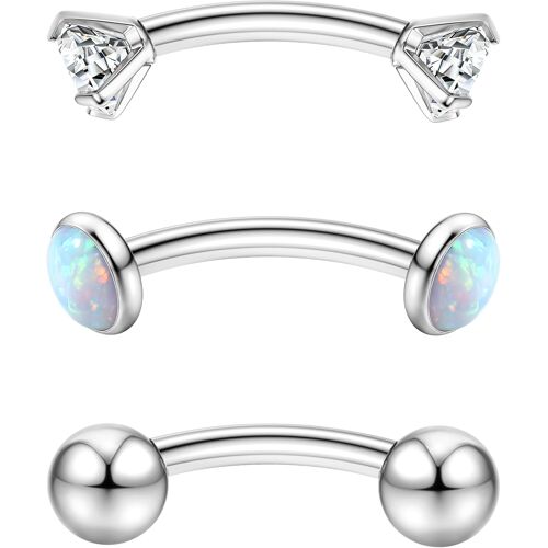Kalanka-16g Piercing Arcade En G23 Titane Pour Femmes Hommes Piercing Rook Levre Sourcil Nombril Anneaux Piercing Helix Cartilage Oreille Piercing Courbé Barbell 6mm 8mm 10mm