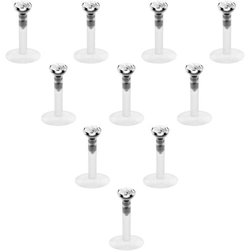 Kalanka-10pcs Flexible Acrylique Piercing De Lèvre Labret Bague À Lèvres/Tragus/Helix/Cartilage Stud Body Piercing