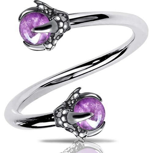 Kalanka-Piercing Oreille Cartilage Piercing Helix En Acier Chirurgical 316l Avec Opale Griffe De Dragon Piercing Nez, Lèvre Et Piercing Nombril Anneau De Nez Piercing Bijoux De Corps 16g