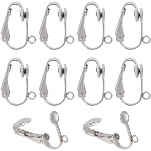 Kalanka-10 Pièces Clip Sur Les Boucles D'oreilles Convertisseurs De Boucles D'oreilles À Clipser Convertisseurs De Boucles D'oreilles En Acier Inoxydable Clip Sur Les Boucles D'oreilles Sans Perçage