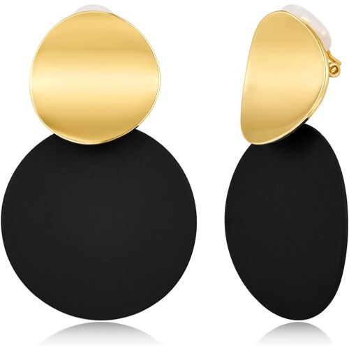 Kalanka-Boucles D'oreilles Clip Dorées ¿ Créoles Élégantes Avec Fermoir Confortable Pour Femme