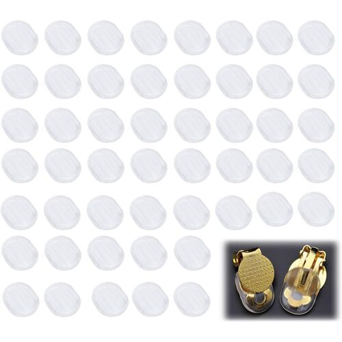 Kalanka-Lot De 50 Pièces Coussinets En Silicone Pour Boucles D'oreilles À Clip, Accessoires Confortables Et Antidérapants, Idéaux Pour Protection Et Stabilité, Taille Universelle