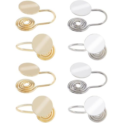 Kalanka-8 Pièces Boucles D'oreilles À Pression Pour Kéloïdes 2 Couleurs Laiton Clip Boucles D'oreilles En Spirale Sans Trou D'oreille Réglables Kéloïdes Boucles D'oreilles Pour Femmes Hommes Et