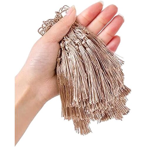 Kalanka-Lot De 100 Mini Pompons Soyeux Faits À La Main, Pompons Colorés Pour Marque-Pages, Pompons Droits Avec ?Illet Et Lanière De Fabrication De Bijoux, Accessoires De Sacs, Marque-Pages, Souvenirs