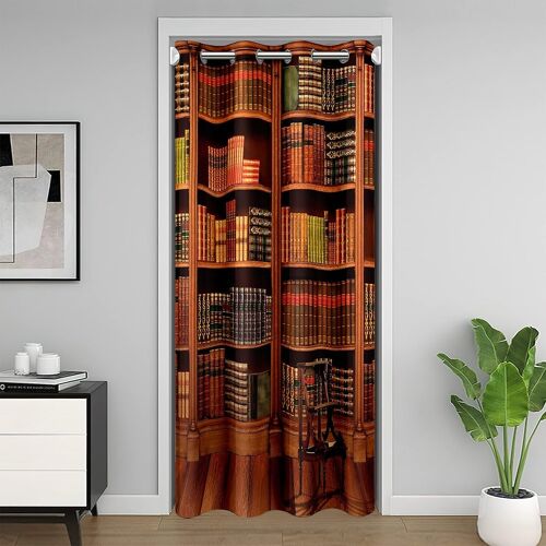 KALANKA-Rideau de Porte D'Étagère Vintage pour L'Intimité de Porte,Rideau Sombre de Bibliothèque Vintage,Rideau de Porte de Littérature Éducative,Rideau de Placard Décoratif D'Étagère Hippie Classiqu