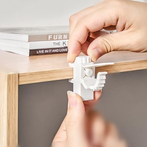 Kalanka-Labstandard Support De Pince Porte-Rideaux 2pcs Barre Transversale Réglable Tringle À Rideaux En Plastique Pour Stockage De Serviette Crochet Pour Organisateur