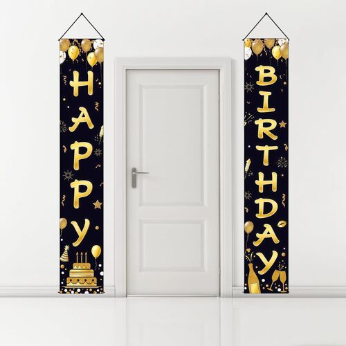 KALANKA-Porte Joyeux Anniversaire,180cm×30cm Banderole Porte Anniversaire pour Hommes et Femmes,pour Fêtes D¿Anniversaires,Décorations Pour La Maison et Photographie D¿Anniversaires,70.87in×11.81in (