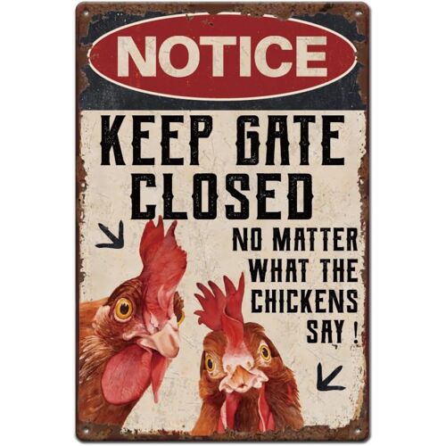 Kalanka-Plaque Metal Vintage Pour Poulailler Plaque Murale Decorative Porte Fermée Peu Importe Ce Que Disent Les Poules Décoration Plaque Murale Decorative Panneau Decoratif Exterieur Metal