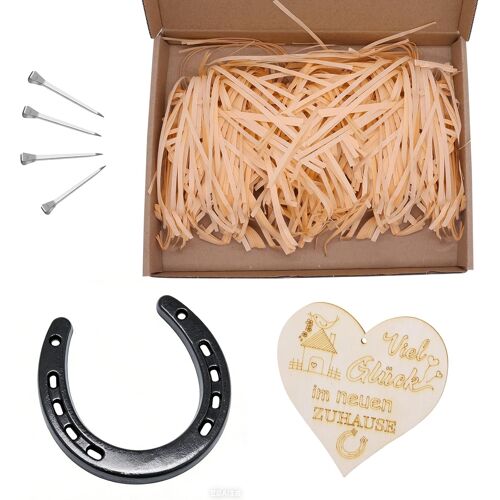 KALANKA-Kit de décoration fer à cheval porte-bonheur - Cadeau de pendaison de crémaillère - Porte-bonheur - Fer à cheval - Cadeau pour premier appartement - Cadeau de pendaison de crémaillère - Avec