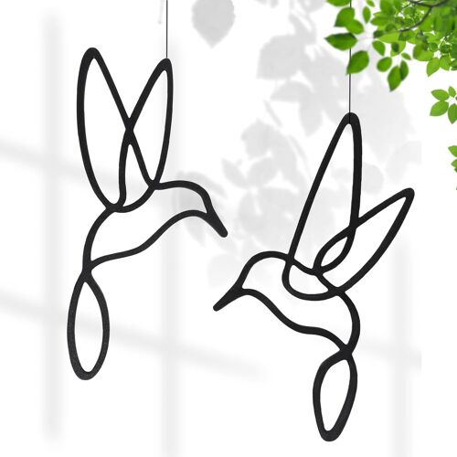 KALANKA-Lineart Kit d'Oiseaux Suspendre, Décoration Élégante et Intemporelle pour Fenêtre, Décoration Moderne à Suspender Toute l'Année