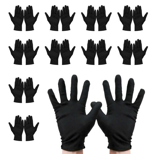 KALANKA-10 Paires de Gants Noirs Taille L Ces Gants Noirs de Sécurité Sont Résistants Antitaches et Conviennent Aussi Bien aux Hommes qu¿aux Femmes et Peuvent Être Utilisés Comme Gants de Travail