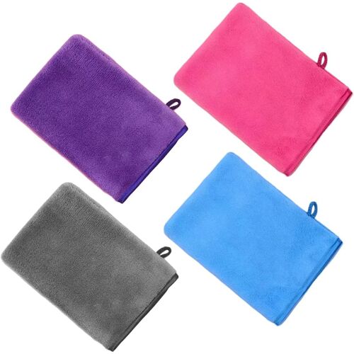 Kalanka-Lot De 4 Gants De Toilette Microfibre, Douce, Absorption D'eau Élevée, Pour Le Bain, Démaquillage, Lavage Du Visage, Enfant, Lot Gant Microfibre (15 X 20 Cm) (4 Couleurs)