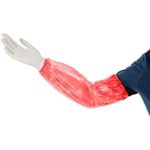 Kalanka-Manchette Jetable En Polyéthylène - Manchon Imperméable - Élastiques Aux Deux Extrémités - Taille Unique (45 Cm) - Rouge