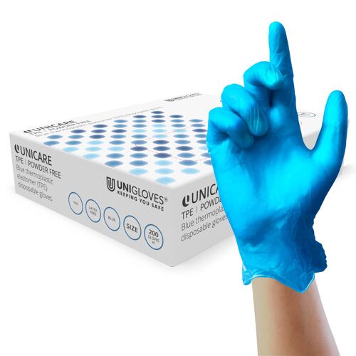 Kalanka-Unicare Lot De 200 Gants Jetables Bleu Tpe Taille M