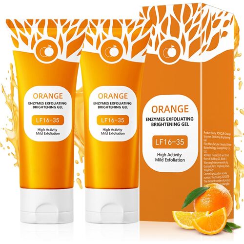 Kalanka-Orange Exfoliating Brightening Gel, Gel Exfoliant Aux Enzymes D'orange, Gommage Corps Exfoliant, Peeling Exfoliants Éclaircissant Visage, Moisturizing Scrub, Hydratant Nettoyant En Profondeur 