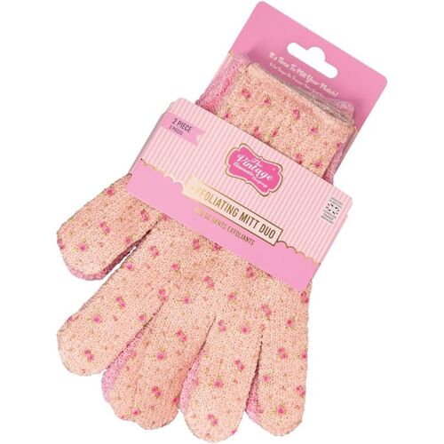 Kalanka-Duo De Gants Exfoliants, Gants De Bain Et De Douche À Motif Floral, Gommage Corporel Texturé Pour Une Peau Lisse 