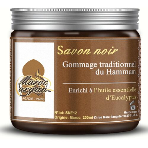 Kalanka-Gommage Au Savon Noir À L'eucalyptus Traditionnel 100% Naturel - Exfolie Et Purifie Pour Une Peau Douce Et Satinée - 250g