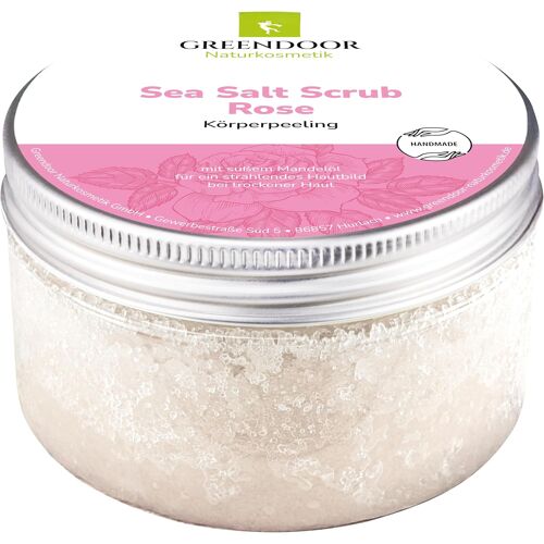 Kalanka-Cosmétique 100% Naturel - Greendoor - Gommage Corps À L'huile D'amande, Au Sel Marin Et À La Rose - Garanti Sans Conservateurs - Pot De 280 Grammes 