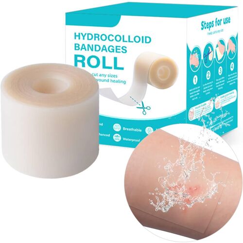 Kalanka-Rouleau De Pansement Hydrocolloïde - 5 Cm X 1,5 M Pansements Hydrocolloïdes Imperméables Pour Le Soin Des Plaies, Égratignures, Traitement Des Plaies, Patchs Anti-Boutons 