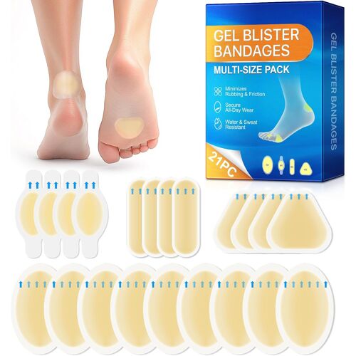 Kalanka-Pansements Hydrocolloïdes Pour Ampoules Aux Pieds, Lot De 21, Protecteurs Waterproof, Coussinets À Guérison Rapide Pour Orteils Et Talons, Prévention Tout Au Long De La Journée Pour Le Talon, 