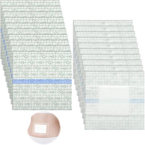 Kalanka-20 Pièces Bandage Transparent Imperméable, 20x20cm Pansement Etanche, Bandage Tatouage Avec Compresse Absorbante Non Adhérente, Protéger Tatouage Pour Exercice Physique Douche Soins Des Plaie 