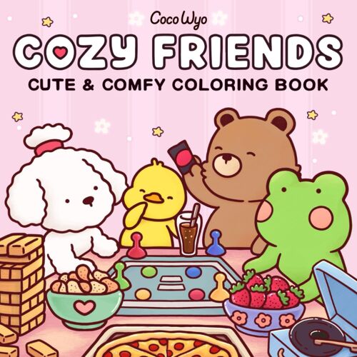 Kalanka-Cozy Friends: Coloring Book For Adults And Teens Featuring Super Cute Animal Characters With Easy And Simple Designs For Relaxation
