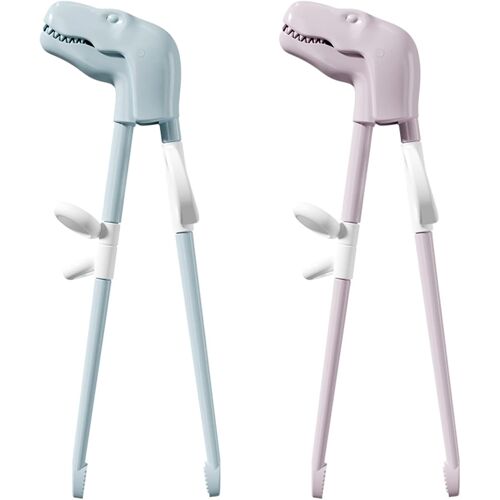 Kalanka-2 Paires Aide Pour Les Baguettes, Baguette Chinoise Debutant Baguette Apprentissage Pour Droitiers(Bleu + Rose)