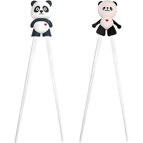 Kalanka-2 Paires Baguette Chinoise Enfant Amovible Chopsticks For Kids Motif Panda Baguettes Chinoises Réutilisables D'entraînement Avec Aide Pour Enfants Débutants Enfants Seniors Adultes