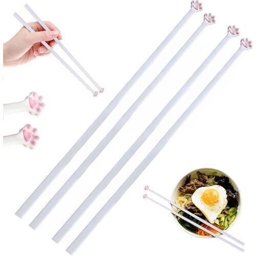 Kalanka-Cat Paw Chopsticks, 2 Paires Cat À Pattes De Chat,Baguettes Roses Non Glissées Réutilisables,Pour Cuisine Maison Hôtel Restaurant Fête Cadeau Pour Les Amoureux Des Chats