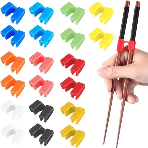 Kalanka-Aides Pour Baguettes,Lot De 20 Baguettes D'aide Réutilisables Pour Entraînement,Baguette Chinoise Outil Auxiliaire,Pour Adultes,Débutants,Ou Apprenants