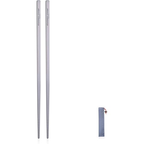 Kalanka-Titane Chinois Baguettes Carrées Rond Baguettes Antidérapantes Camping En Plein Air Couverts Ultra-Léger Pique-Nique Plats